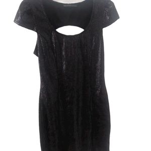 SYMPHONY Black iridescent metallic Dress with back cutout size medium